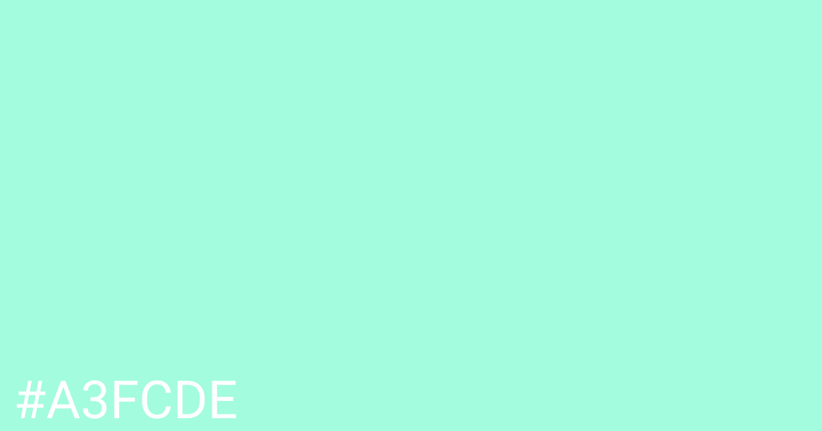 Hex color #a3fcde graphic