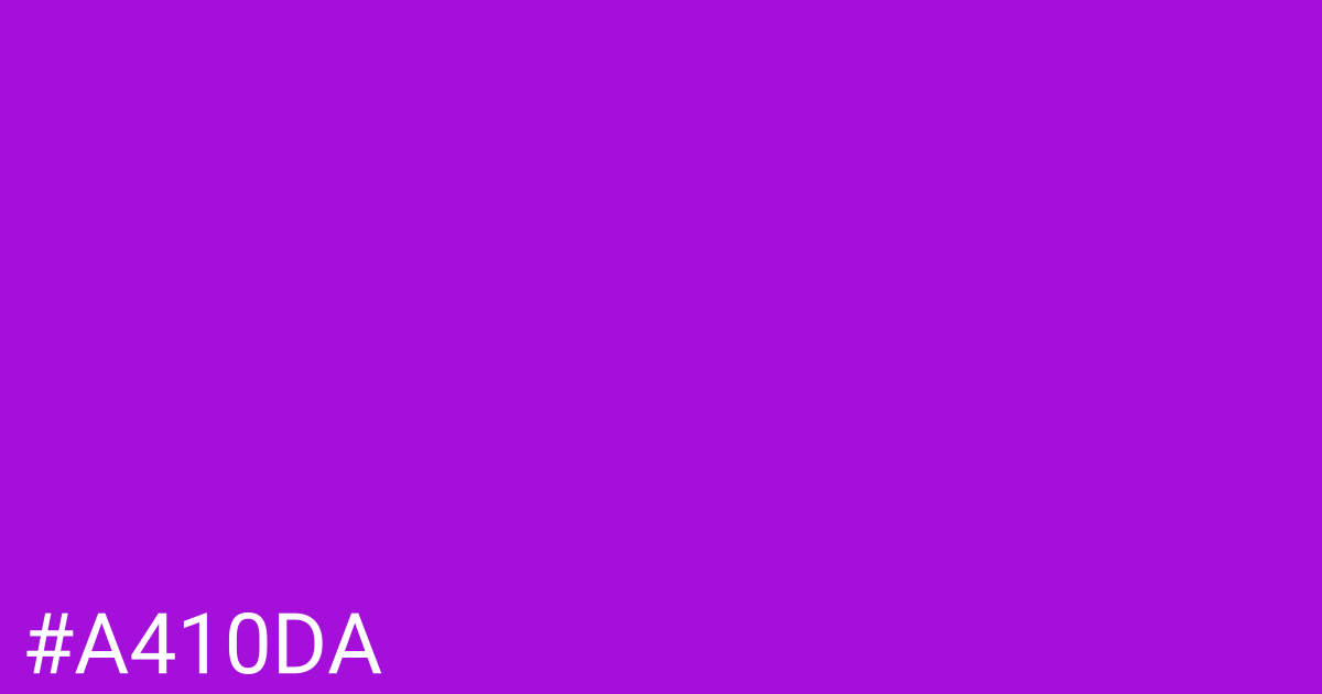 Hex color #a410da graphic