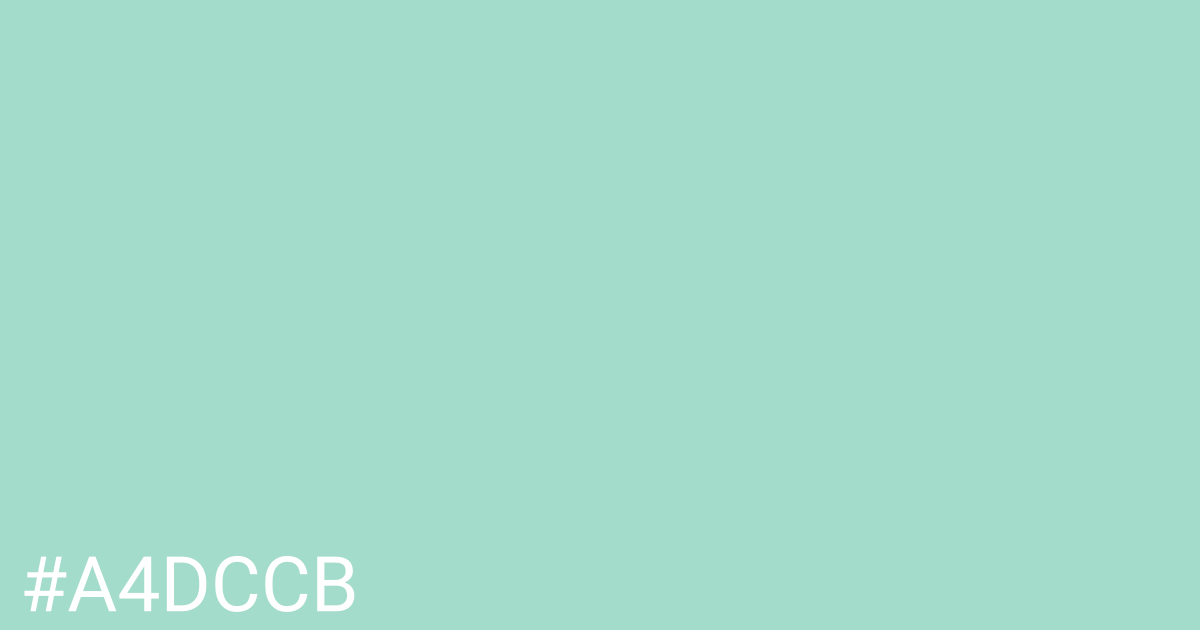 Hex color #a4dccb graphic