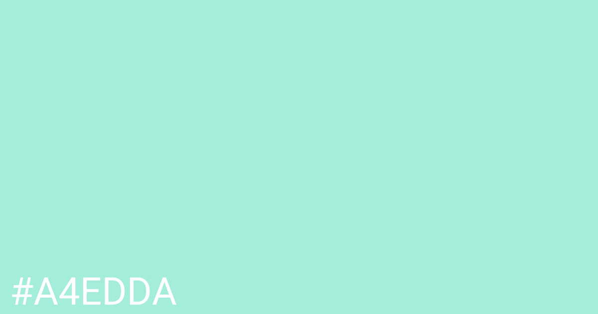 Hex color #a4edda graphic