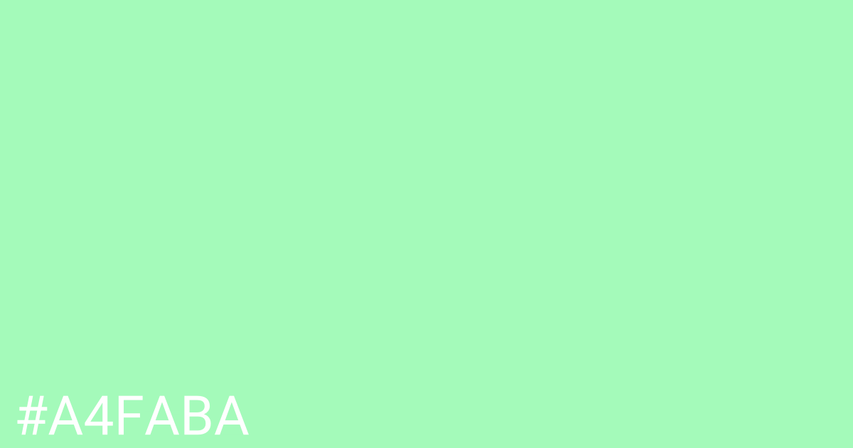 Hex color #a4faba graphic