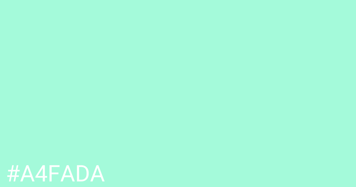 Hex color #a4fada graphic