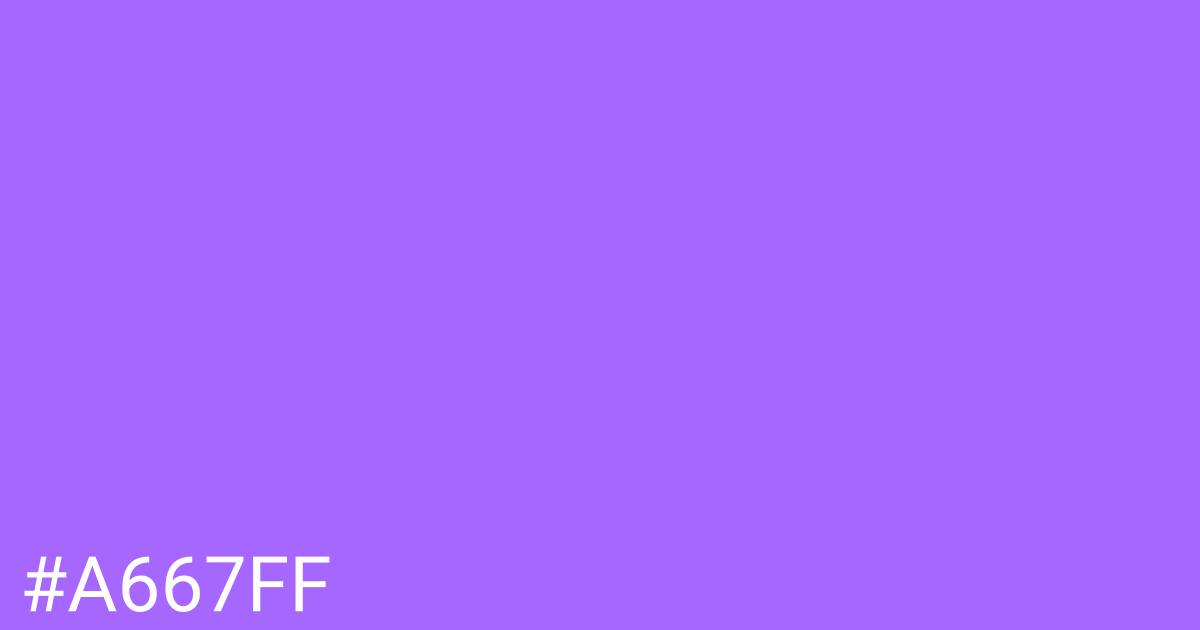 Hex color #a667ff graphic