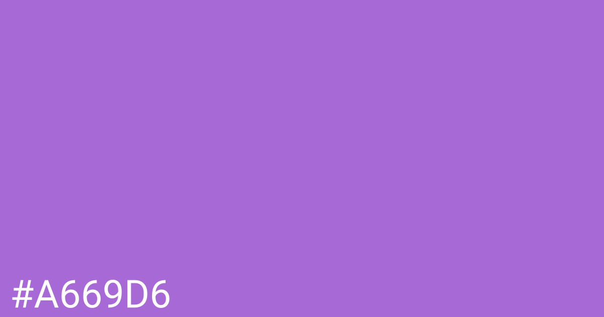 Hex color #a669d6 graphic