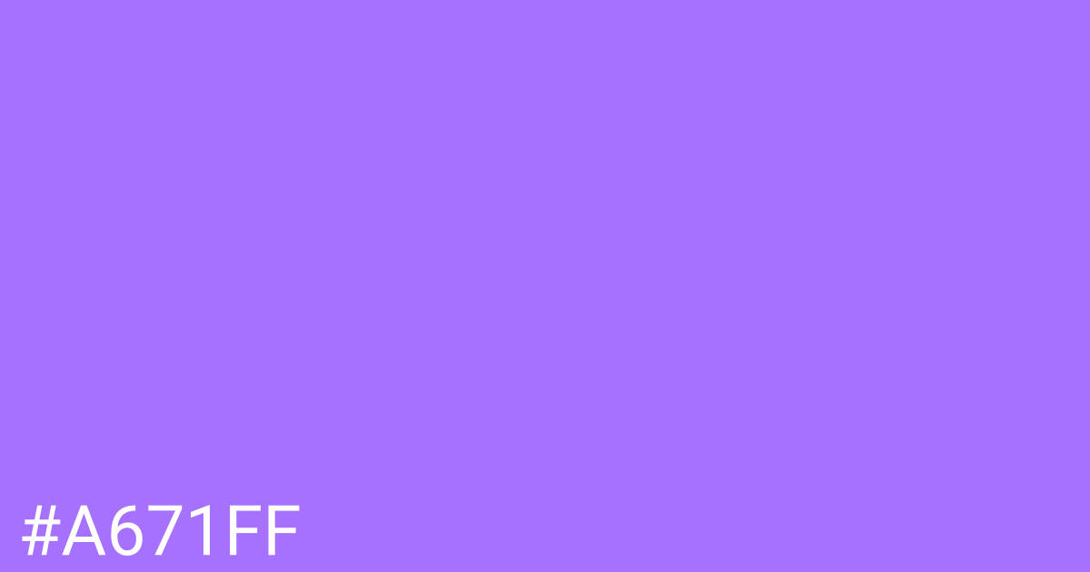 Hex color #a671ff graphic