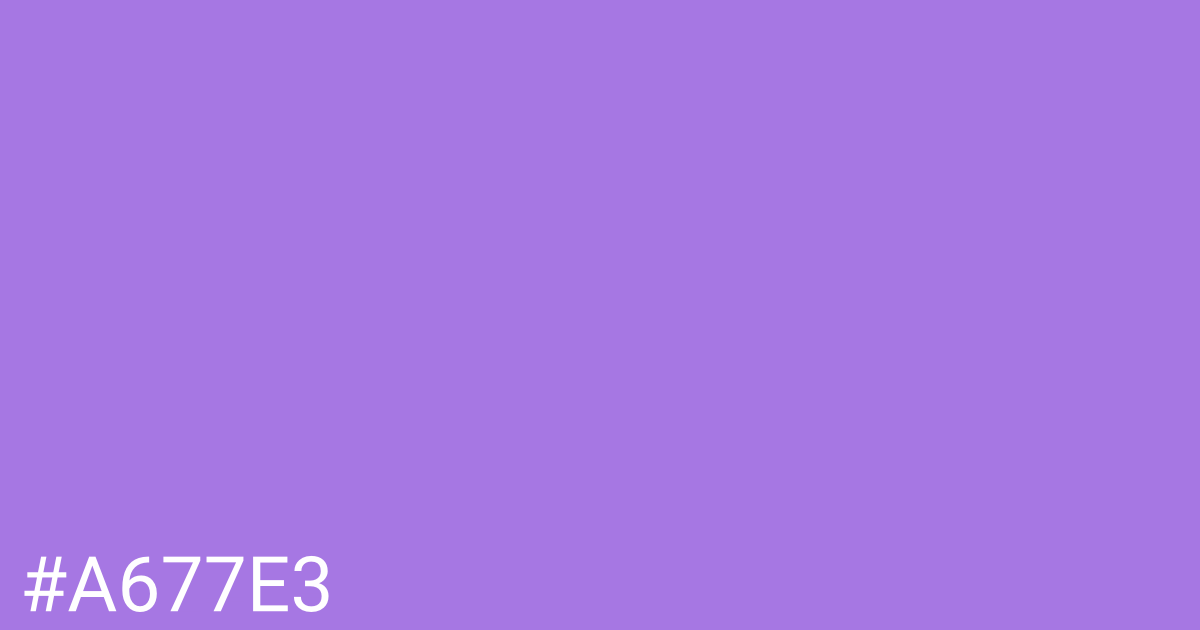 Hex color #a677e3 graphic