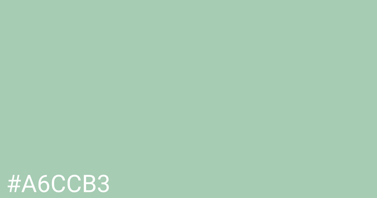 Hex color #a6ccb3 graphic