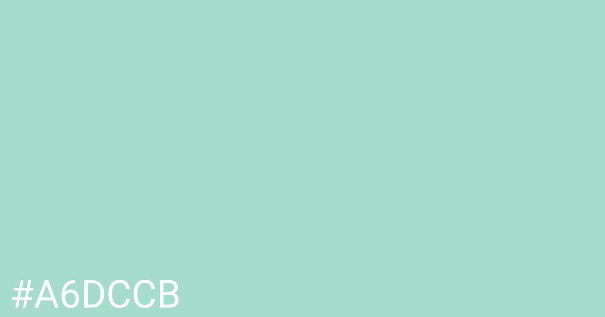 Hex color #a6dccb graphic