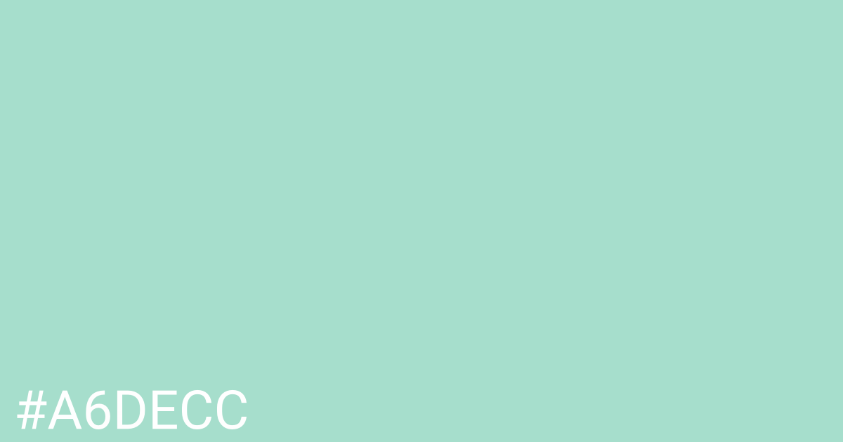 Hex color #a6decc graphic