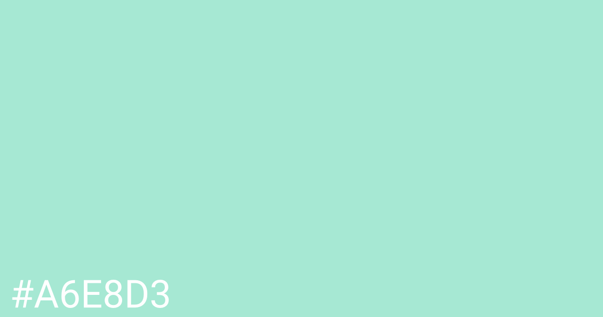 Hex color #a6e8d3 graphic