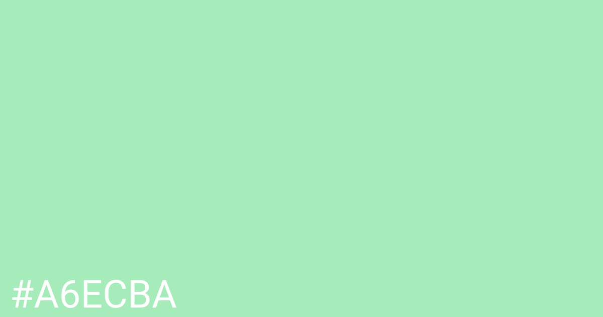 Hex color #a6ecba graphic