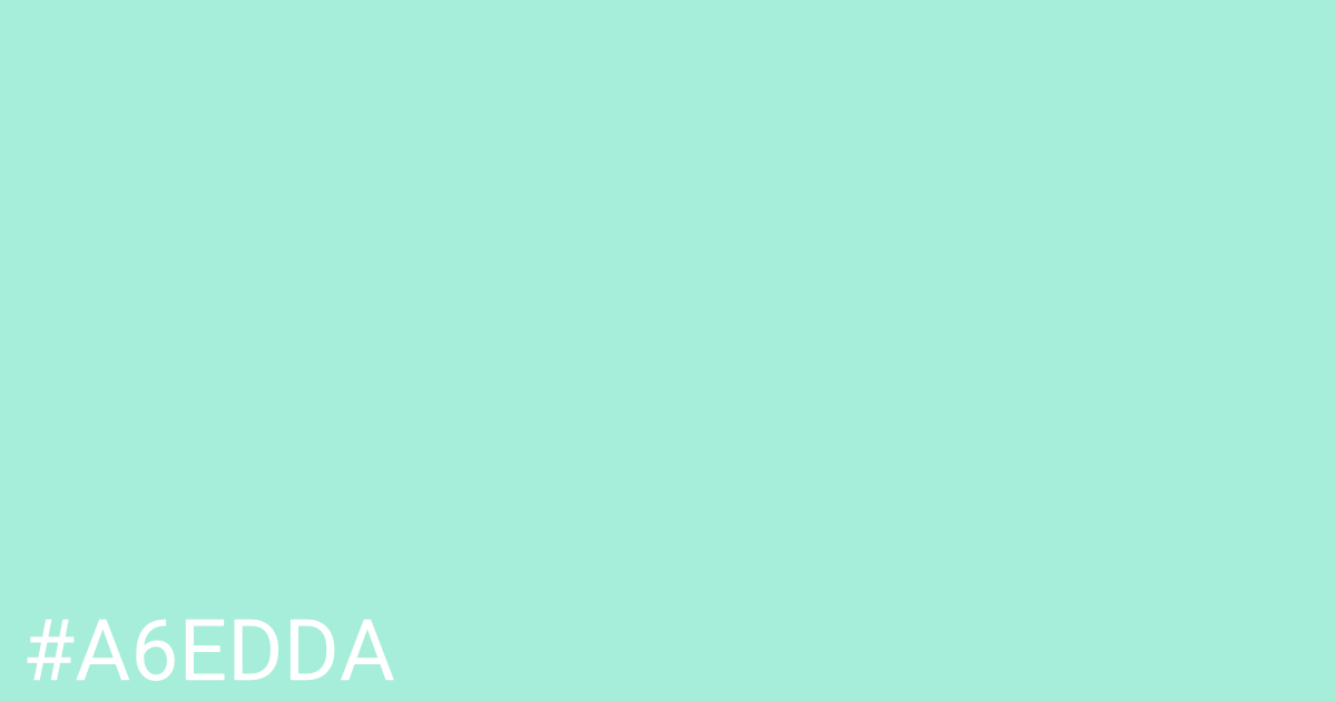 Hex color #a6edda graphic