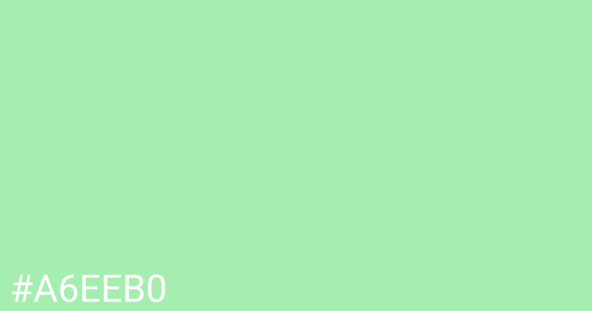 Hex color #a6eeb0 graphic