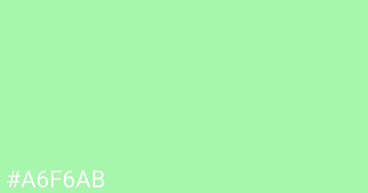 Hex color #a6f6ab graphic