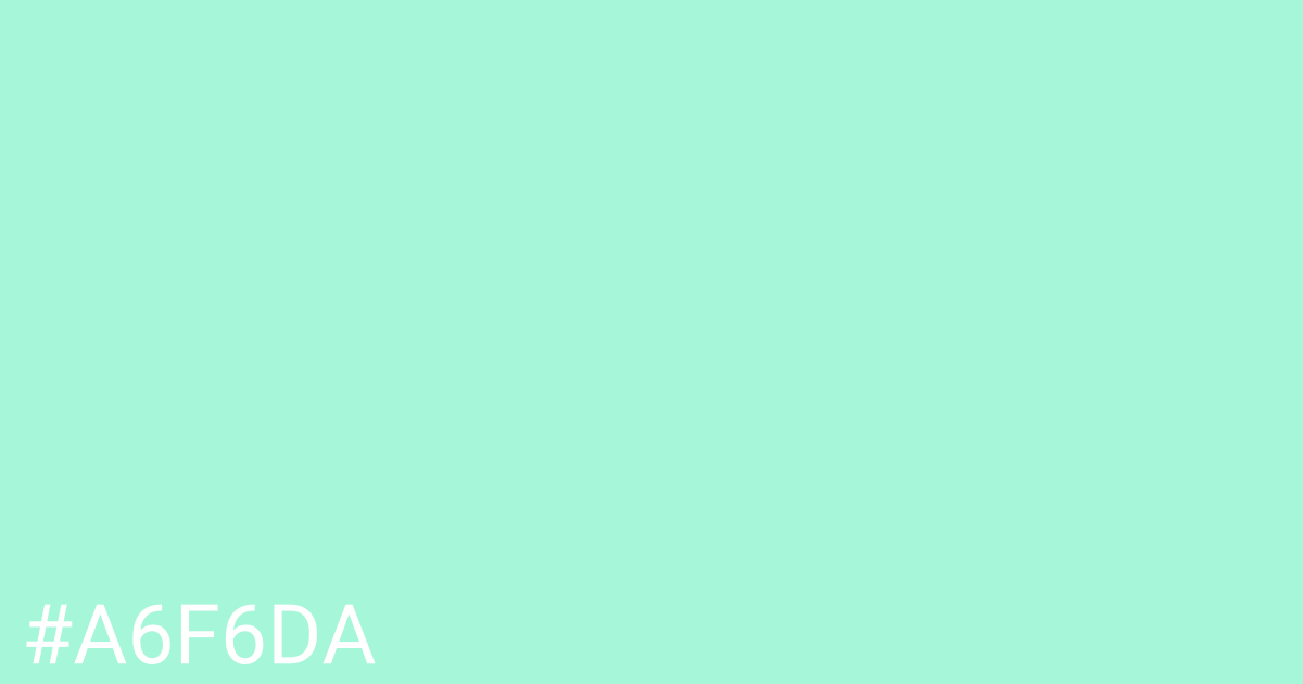 Hex color #a6f6da graphic