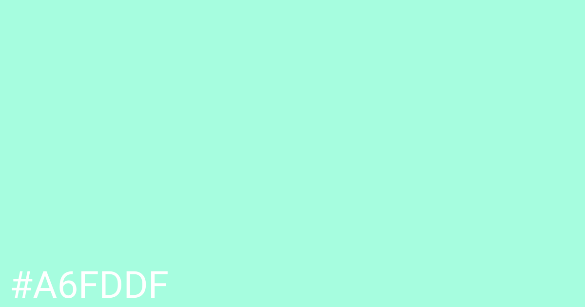 Hex color #a6fddf graphic