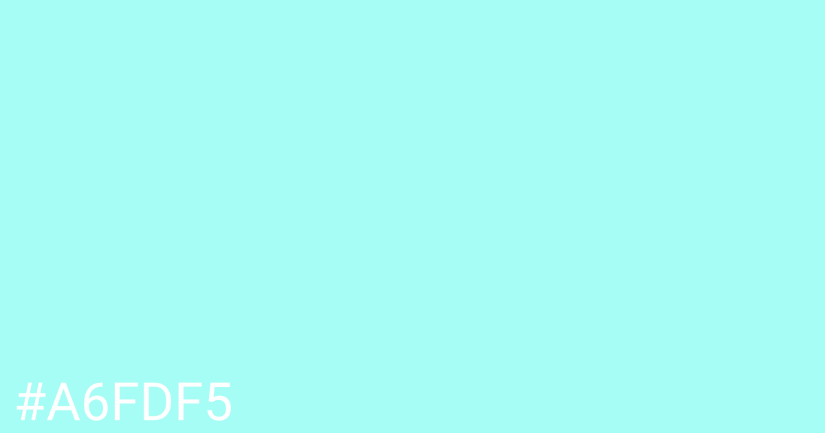 Hex color #a6fdf5 graphic