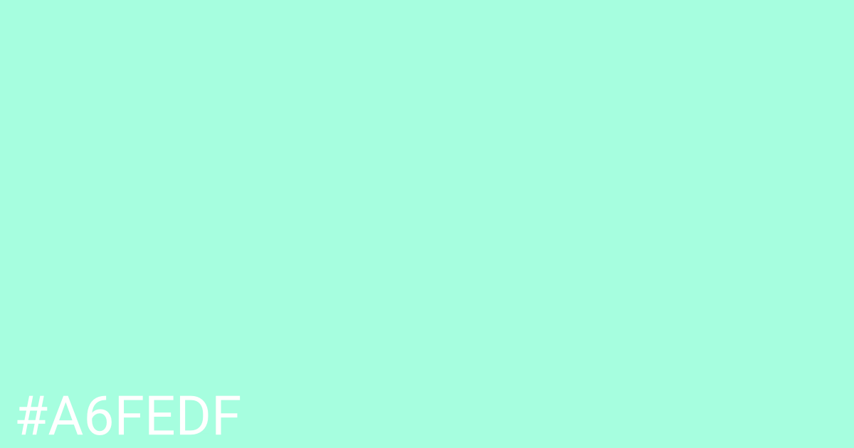 Hex color #a6fedf graphic