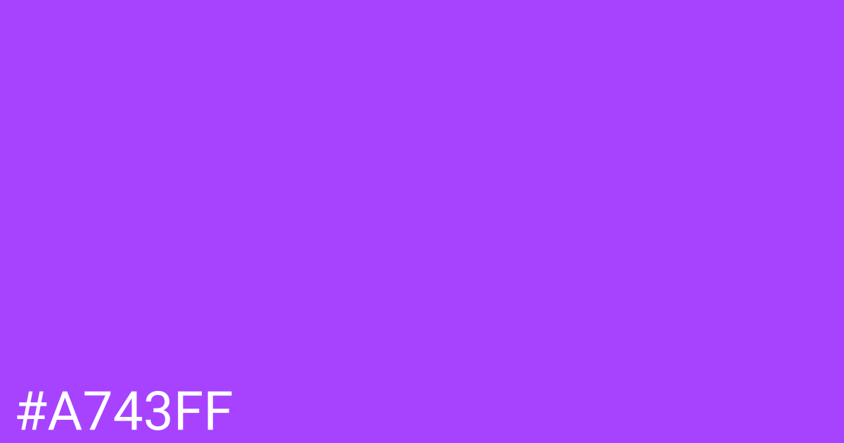 Hex color #a743ff graphic