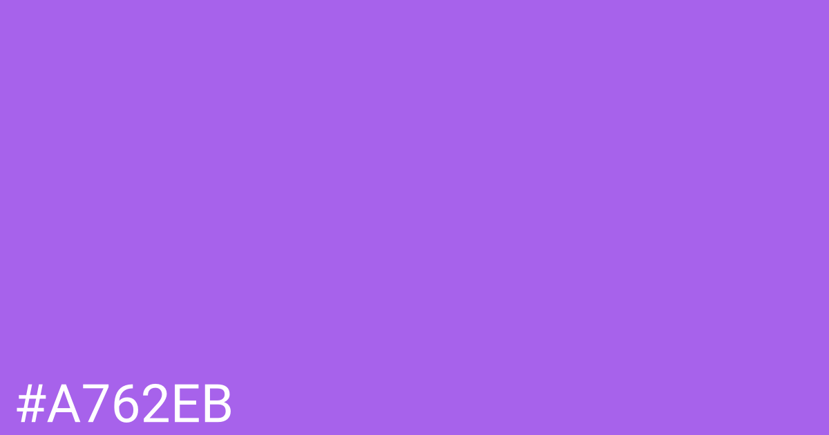 Hex color #a762eb graphic