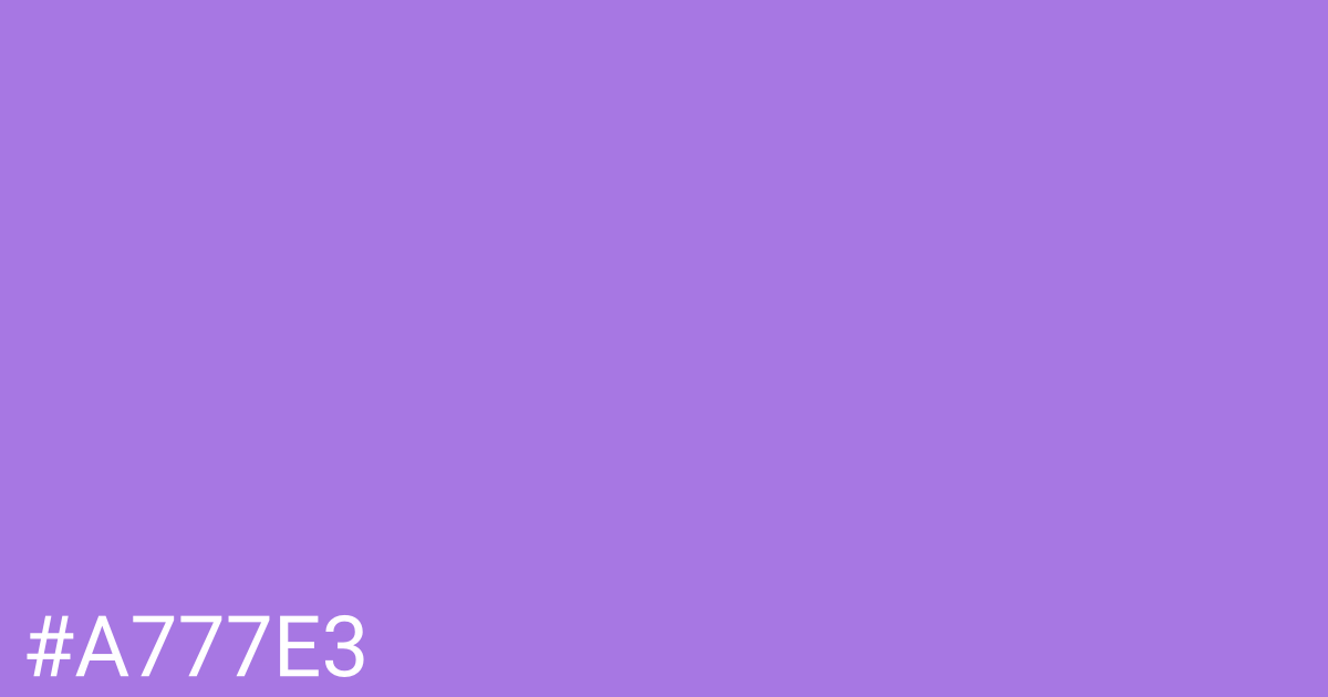 Hex color #a777e3 graphic