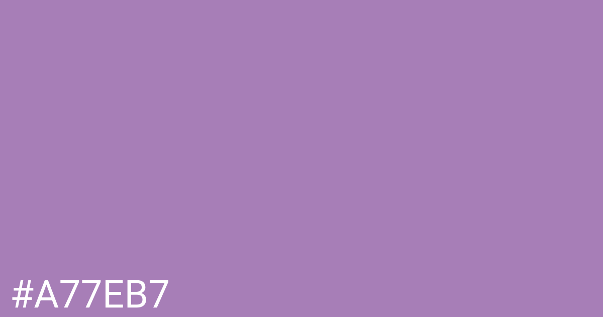 Hex color #a77eb7 graphic