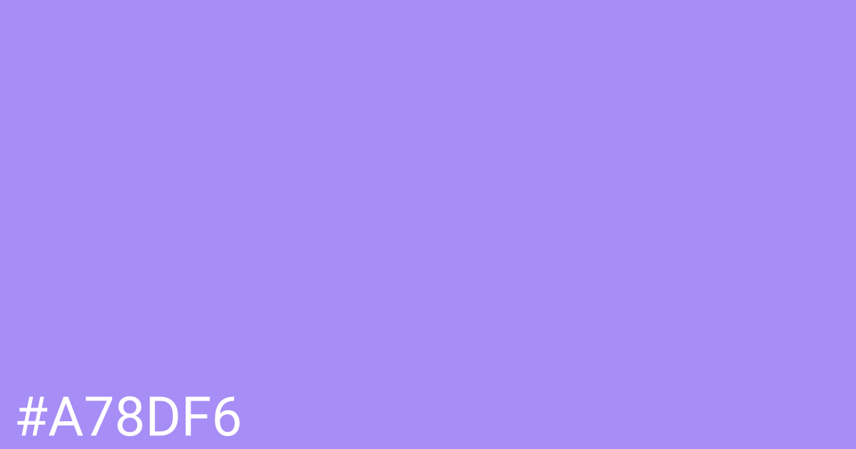 Hex color #a78df6 graphic