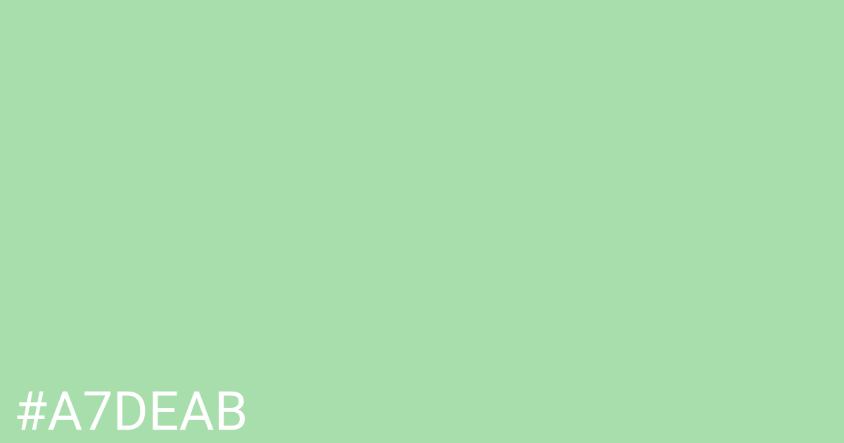 Hex color #a7deab graphic