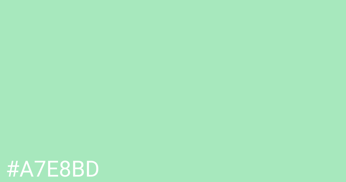 Hex color #a7e8bd graphic