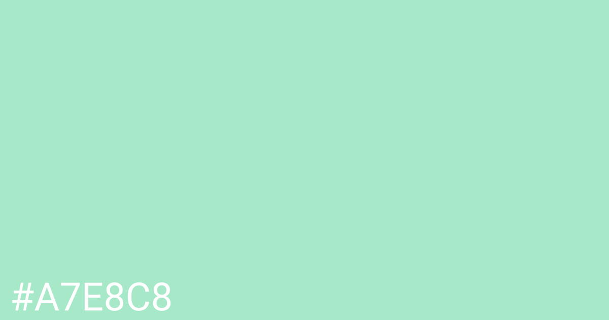 Hex color #a7e8c8 graphic