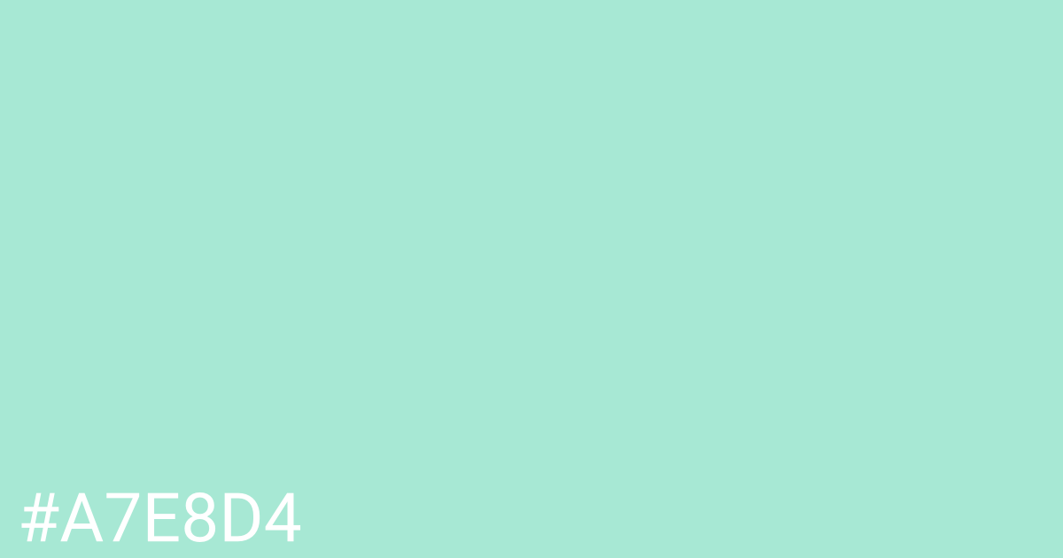 Hex color #a7e8d4 graphic