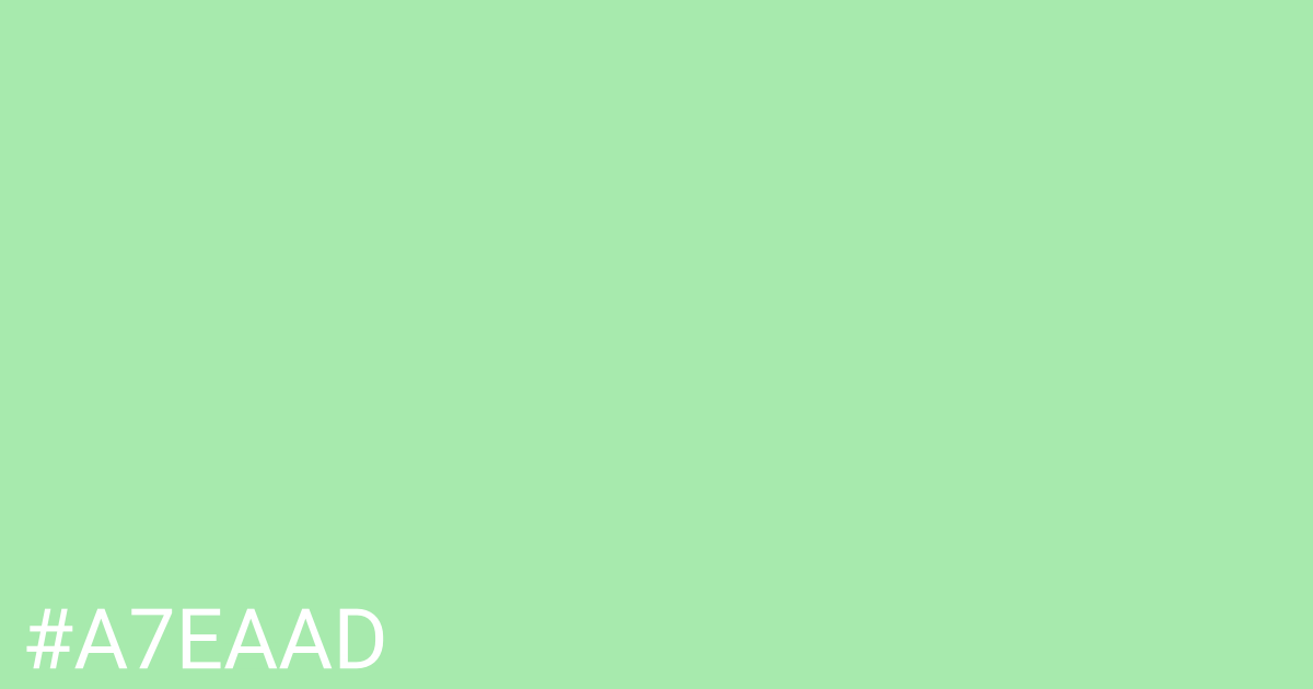 Hex color #a7eaad graphic