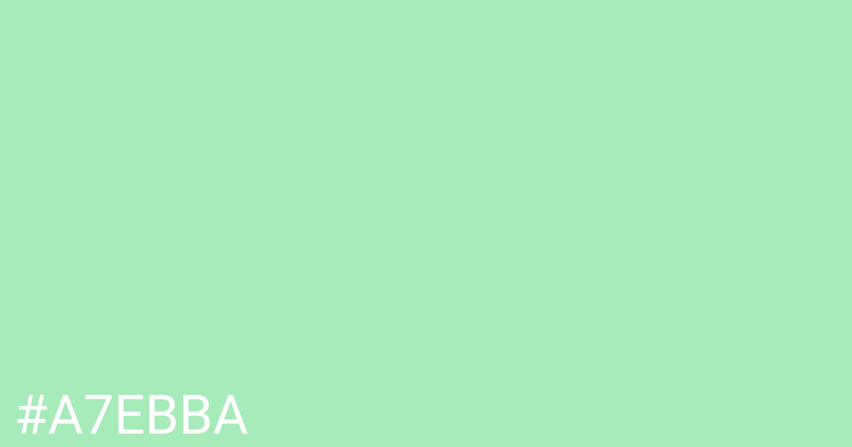 Hex color #a7ebba graphic