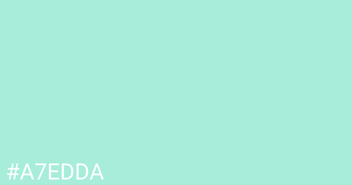 Hex color #a7edda graphic