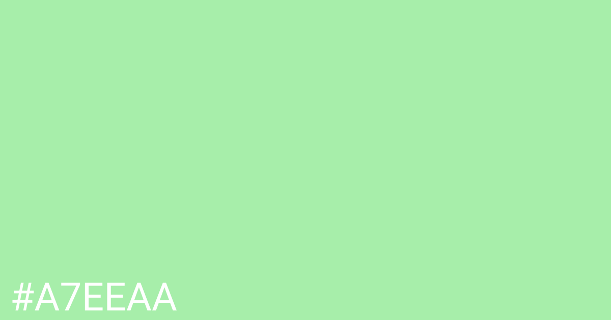 Hex color #a7eeaa graphic