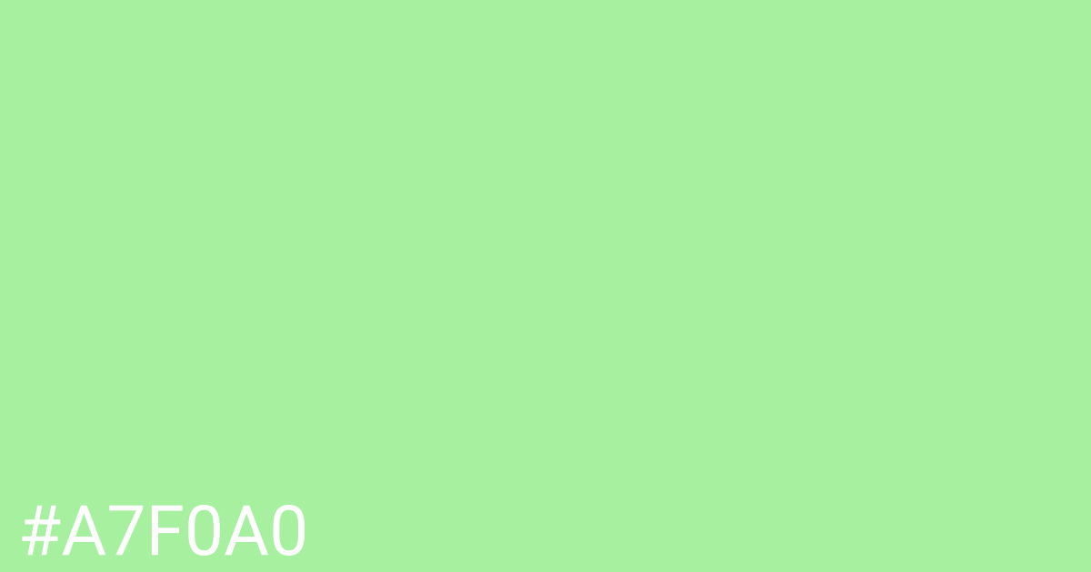 Hex color #a7f0a0 graphic