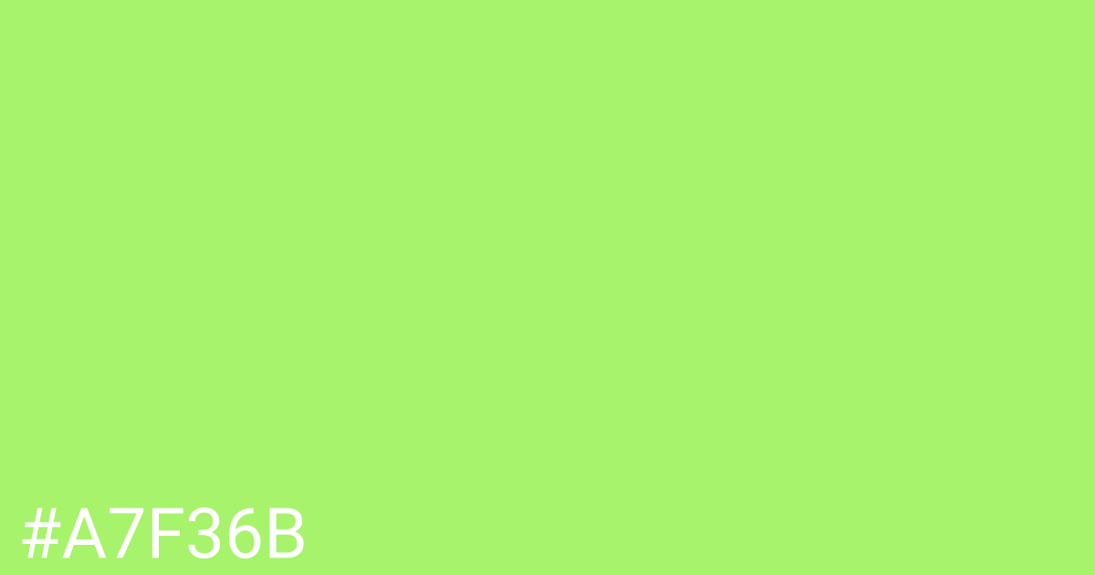 Hex color #a7f36b graphic