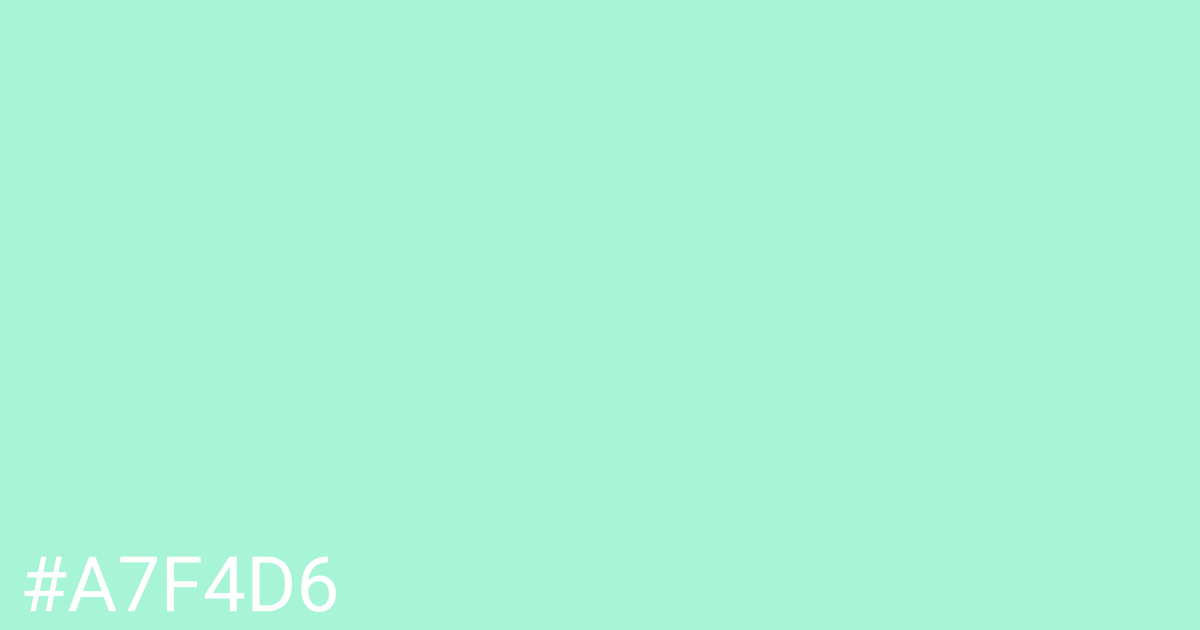 Hex color #a7f4d6 graphic