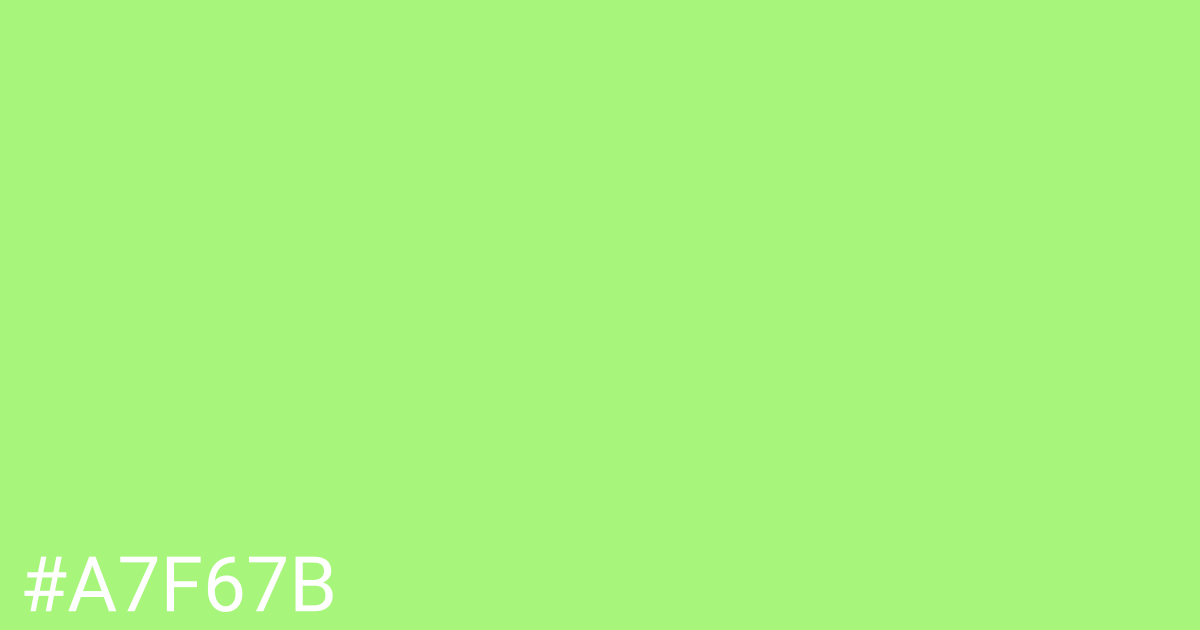 Hex color #a7f67b graphic