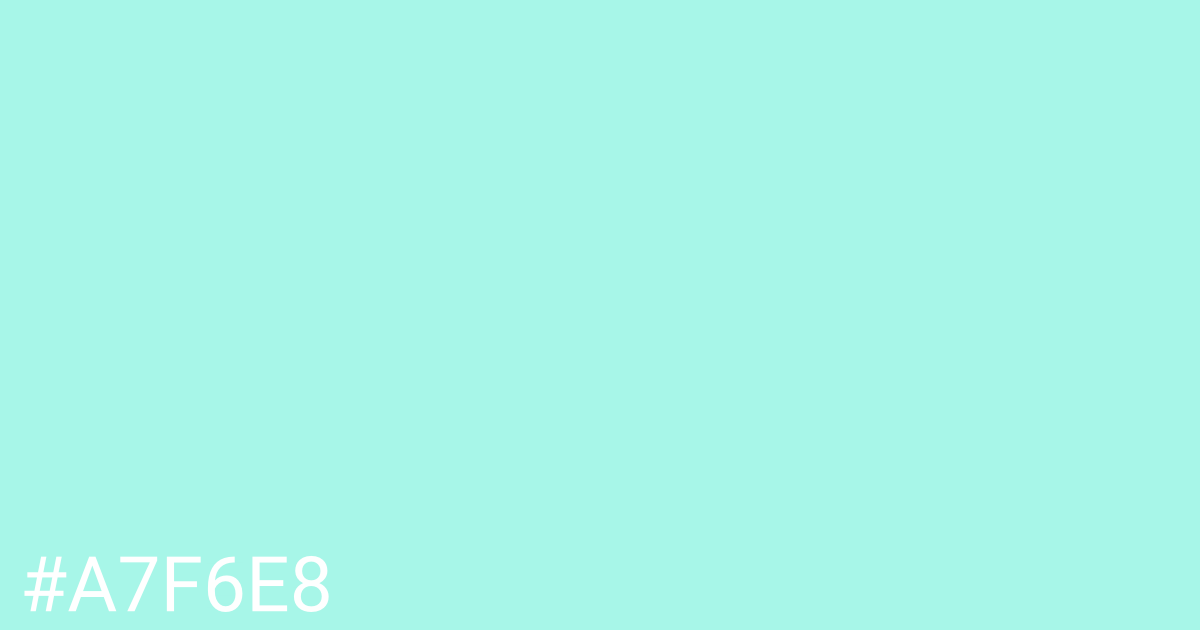 Hex color #a7f6e8 graphic