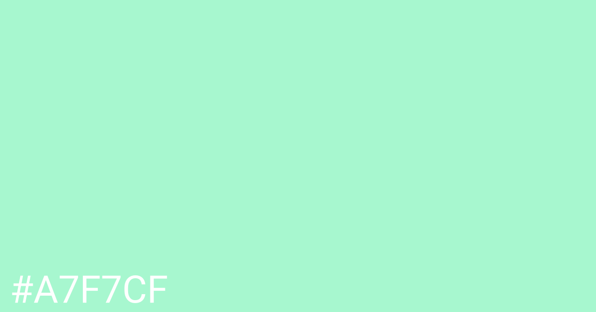 Hex color #a7f7cf graphic