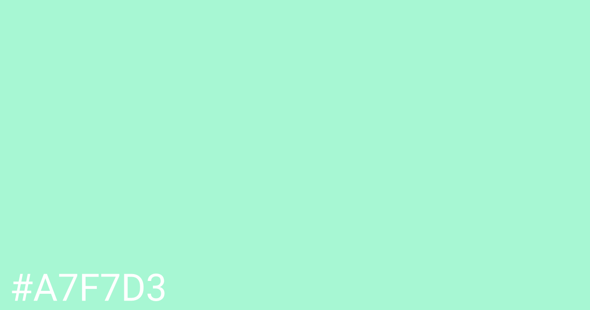 Hex color #a7f7d3 graphic