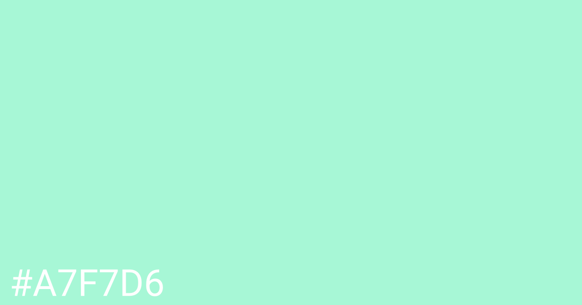 Hex color #a7f7d6 graphic