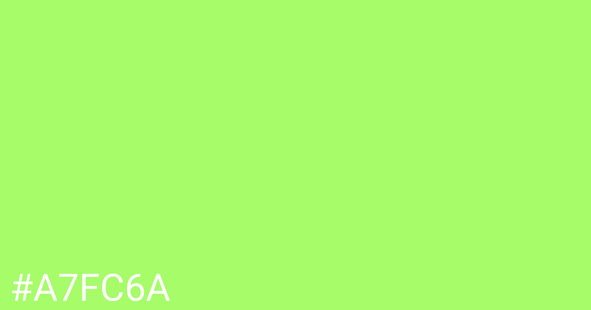 Hex color #a7fc6a graphic