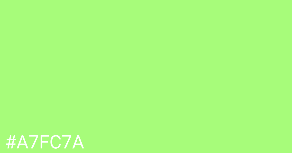 Hex color #a7fc7a graphic