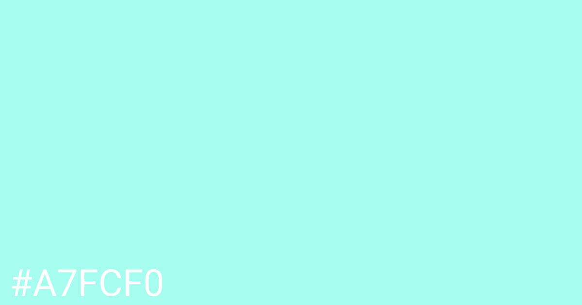 Hex color #a7fcf0 graphic