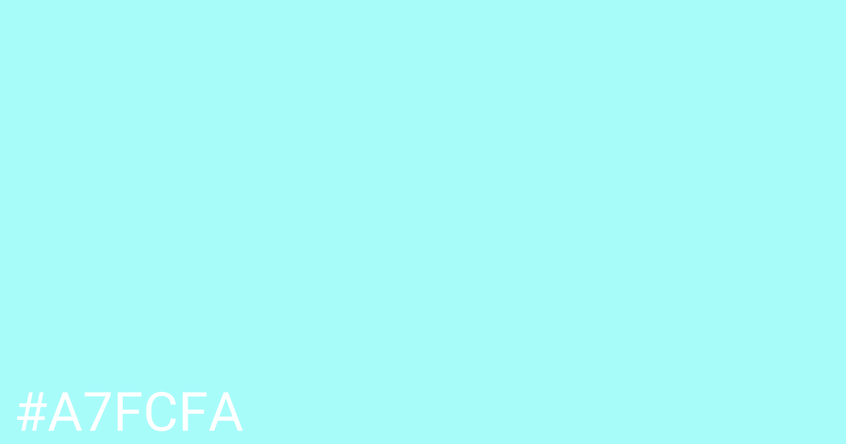 Hex color #a7fcfa graphic