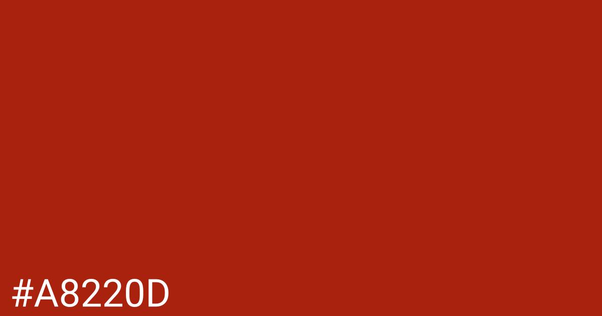 Hex color #a8220d graphic