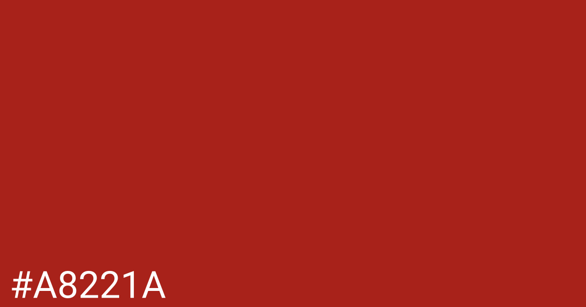 Hex color #a8221a graphic