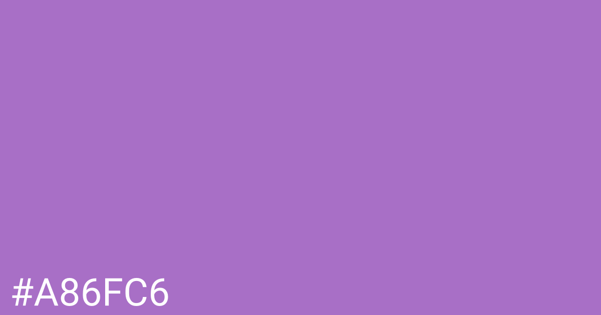 Hex color #a86fc6 graphic